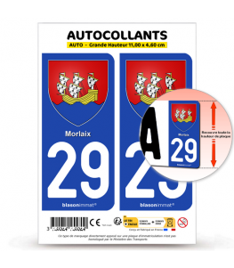 29 Morlaix - Armoiries | Autocollant plaque immatriculation