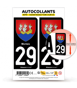 29 Morlaix - Armoiries | Autocollant plaque immatriculation