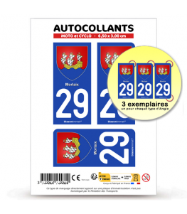 29 Morlaix - Armoiries | Autocollant plaque immatriculation