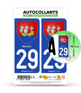 29 Morlaix - Armoiries | Autocollant plaque immatriculation