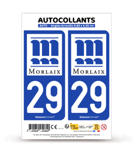 29 Morlaix - Ville | Autocollant plaque immatriculation