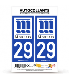 29 Morlaix - Ville | Autocollant plaque immatriculation