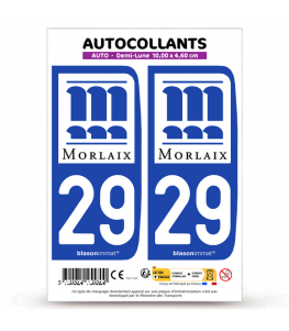 29 Morlaix - Ville | Autocollant plaque immatriculation