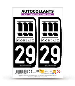 29 Morlaix - Ville | Autocollant plaque immatriculation