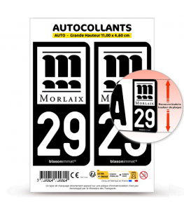 29 Morlaix - Ville | Autocollant plaque immatriculation