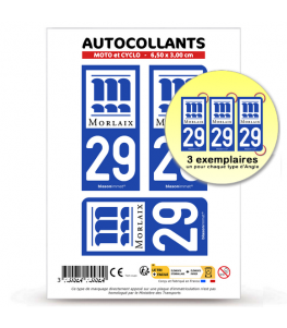 29 Morlaix - Ville | Autocollant plaque immatriculation