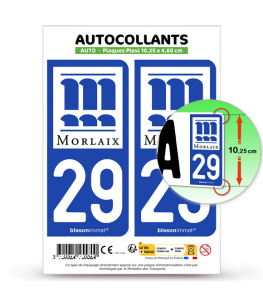 29 Morlaix - Ville | Autocollant plaque immatriculation