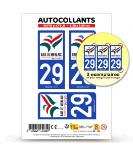 29 Morlaix - Baie | Autocollant plaque immatriculation