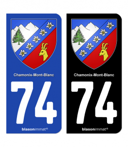 74 Chamonix-Mont-Blanc - Armoiries | Autocollant plaque immatriculation