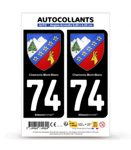 74 Chamonix-Mont-Blanc - Armoiries | Autocollant plaque immatriculation