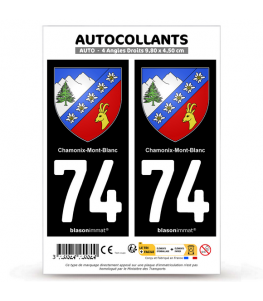 74 Chamonix-Mont-Blanc - Armoiries | Autocollant plaque immatriculation