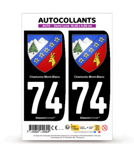 74 Chamonix-Mont-Blanc - Armoiries | Autocollant plaque immatriculation