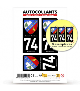 74 Chamonix-Mont-Blanc - Armoiries | Autocollant plaque immatriculation