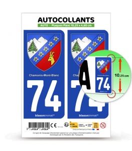 74 Chamonix-Mont-Blanc - Armoiries | Autocollant plaque immatriculation