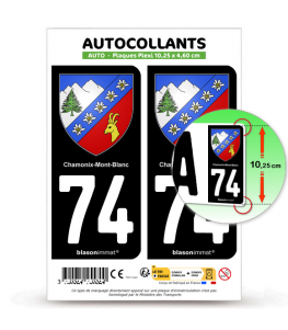 74 Chamonix-Mont-Blanc - Armoiries | Autocollant plaque immatriculation