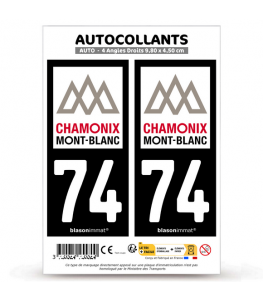 74 Chamonix-Mont-Blanc - Commune | Autocollant plaque immatriculation