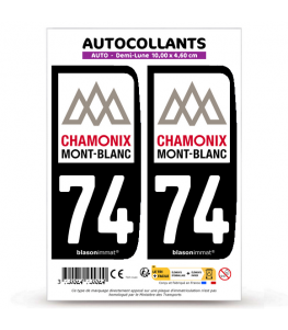 74 Chamonix-Mont-Blanc - Commune | Autocollant plaque immatriculation