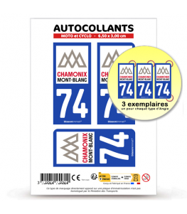 74 Chamonix-Mont-Blanc - Commune | Autocollant plaque immatriculation