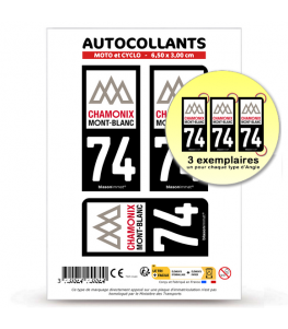 74 Chamonix-Mont-Blanc - Commune | Autocollant plaque immatriculation