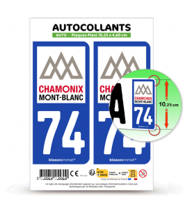 74 Chamonix-Mont-Blanc - Commune | Autocollant plaque immatriculation