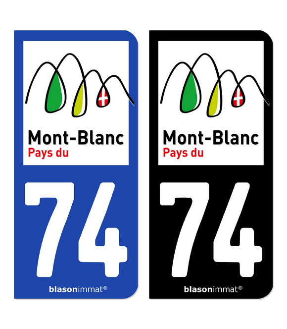 74 Mont-Blanc - Pays | Autocollant plaque immatriculation