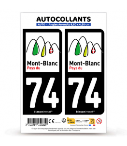 74 Mont-Blanc - Pays | Autocollant plaque immatriculation