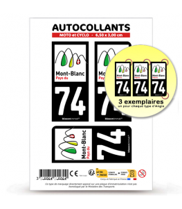 74 Mont-Blanc - Pays | Autocollant plaque immatriculation