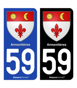 59 Armentières - Armoiries | Autocollant plaque immatriculation