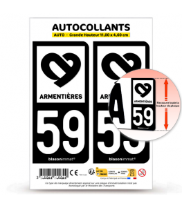 59 Armentières - Ville | Autocollant plaque immatriculation