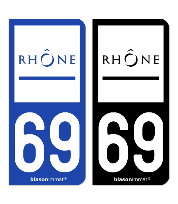 69 Rhône - Département | Autocollant plaque immatriculation