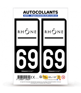 69 Rhône - Département | Autocollant plaque immatriculation