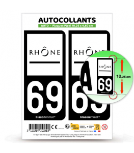 69 Rhône - Département | Autocollant plaque immatriculation