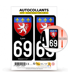 69 Lyon - Blason | Autocollant plaque immatriculation