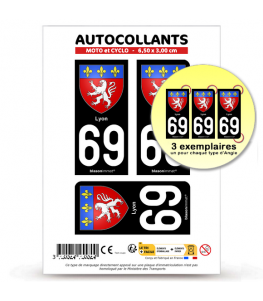 69 Lyon - Blason | Autocollant plaque immatriculation