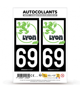 69 Lyon - Naturel | Autocollant plaque immatriculation