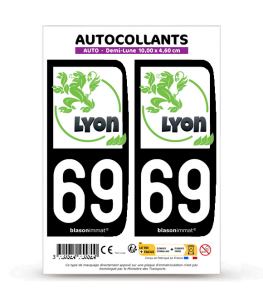 69 Lyon - Naturel | Autocollant plaque immatriculation