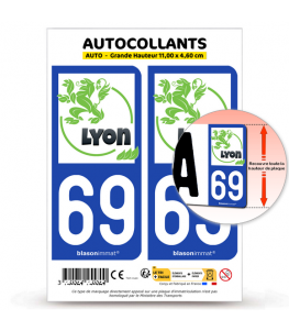 69 Lyon - Naturel | Autocollant plaque immatriculation