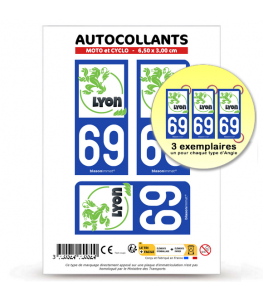 69 Lyon - Naturel | Autocollant plaque immatriculation