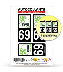 69 Lyon - Naturel | Autocollant plaque immatriculation