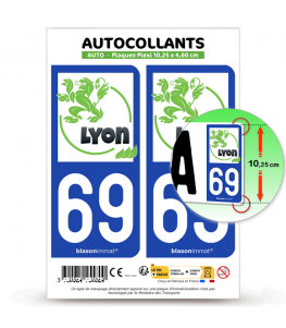 69 Lyon - Naturel | Autocollant plaque immatriculation