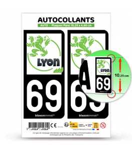 69 Lyon - Naturel | Autocollant plaque immatriculation