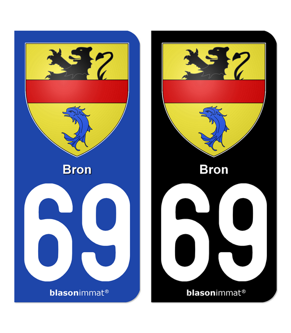 69 Bron - Armoiries | Autocollant plaque immatriculation