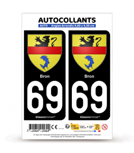 69 Bron - Armoiries | Autocollant plaque immatriculation