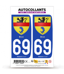 69 Bron - Armoiries | Autocollant plaque immatriculation