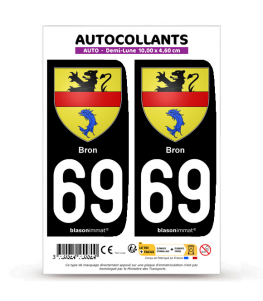 69 Bron - Armoiries | Autocollant plaque immatriculation