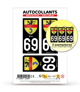 69 Bron - Armoiries | Autocollant plaque immatriculation