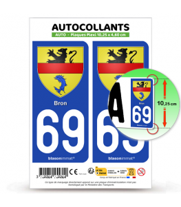 69 Bron - Armoiries | Autocollant plaque immatriculation