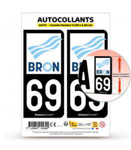 69 Bron - Ville | Autocollant plaque immatriculation