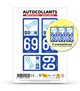 69 Bron - Ville | Autocollant plaque immatriculation