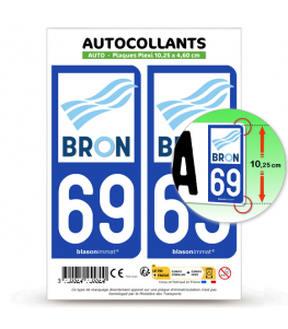 69 Bron - Ville | Autocollant plaque immatriculation